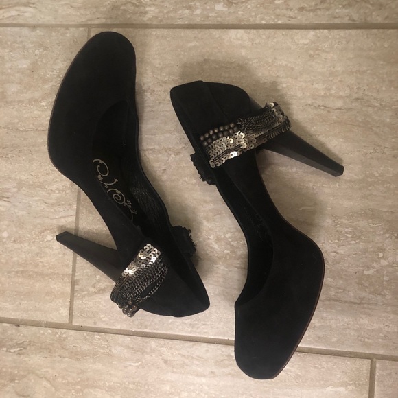 Tibi New York Black Heels With Silver Detailing - Picture 3 of 4